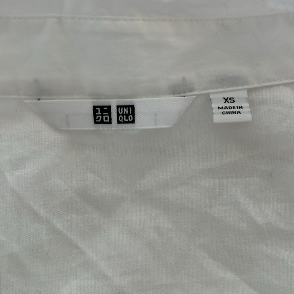 NWOT Uniqlo Women White Cotton Tiered 3/4 Long sleeve midi/Mini Dress size XS - Picture 8 of 8